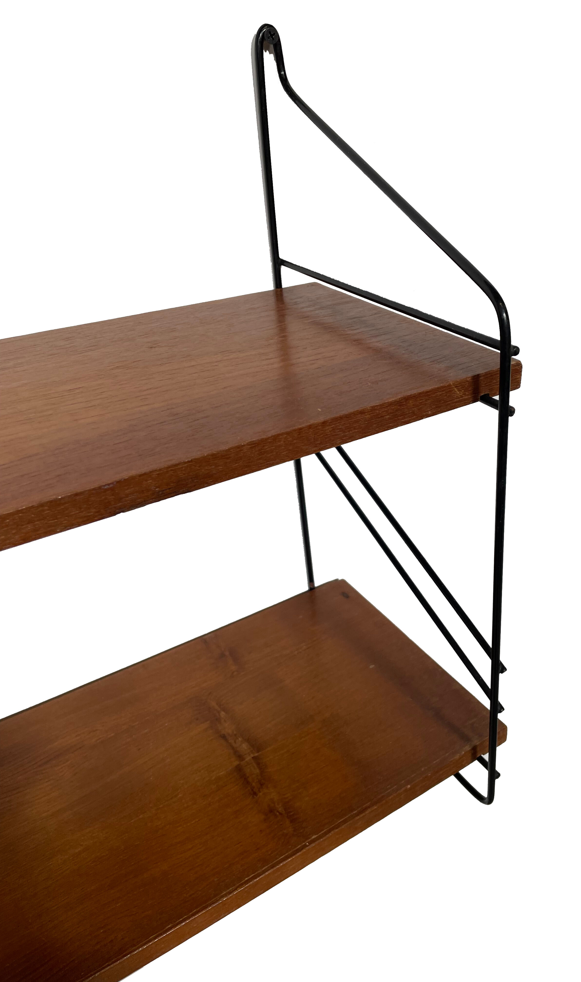 Vintage teak wood wall shelf wall rack