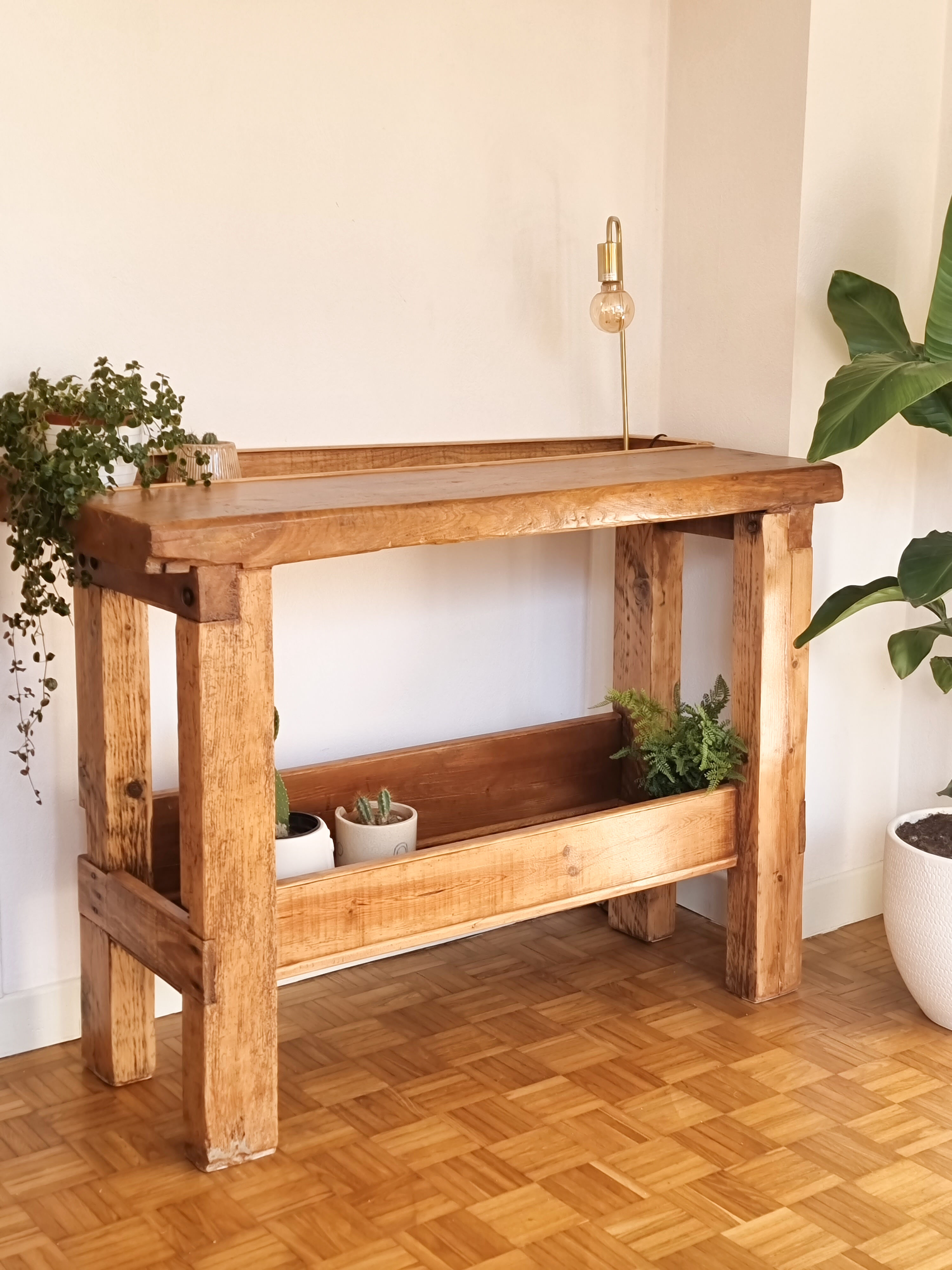 Solid oak workbench early XX th