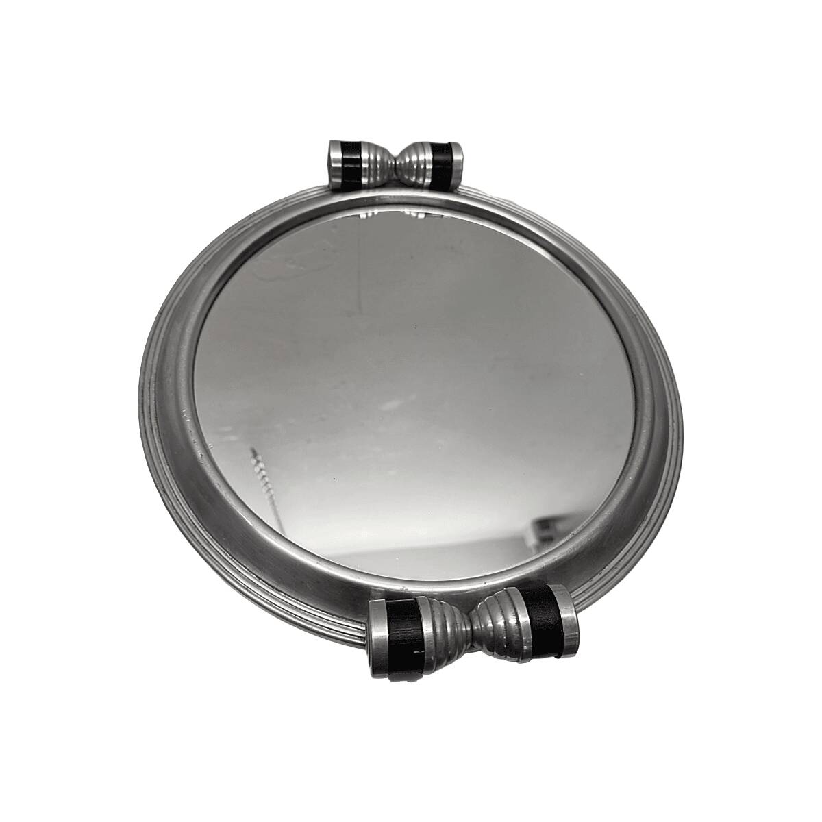 Art Deco aluminium tray with mirror, 1930s