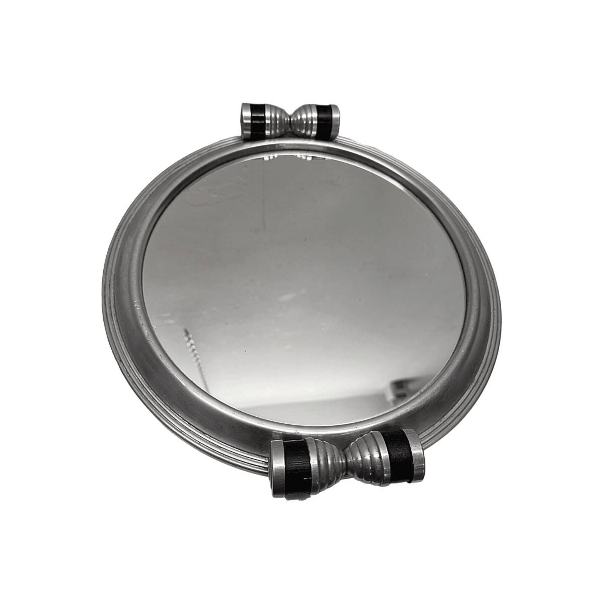 Art Deco aluminium tray with mirror, 1930s