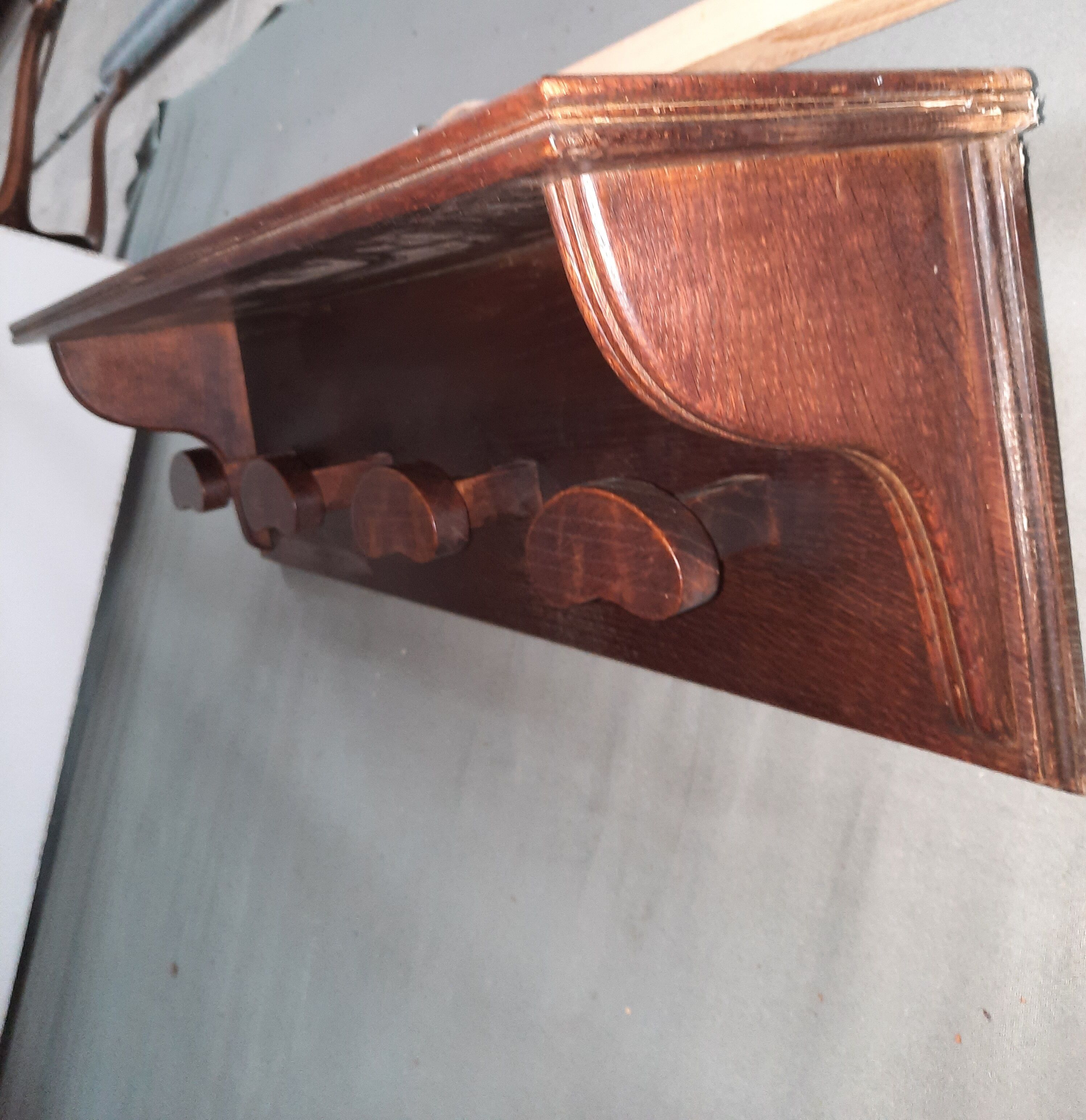 Wooden wall coat rack