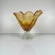 Amber glass bowl in Murano style, 1970, MF Cristal de Paris