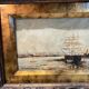 Oil on canvas "bateaux au port" signed e. guilleux