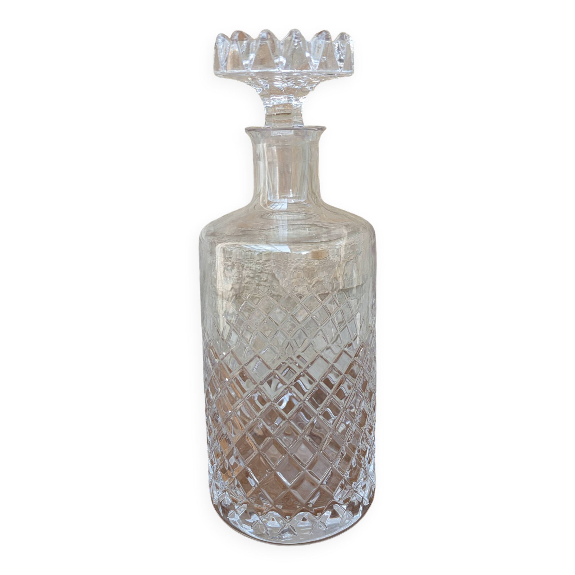 Ancienne carafe en cristal taillé avec bouchon 1l
