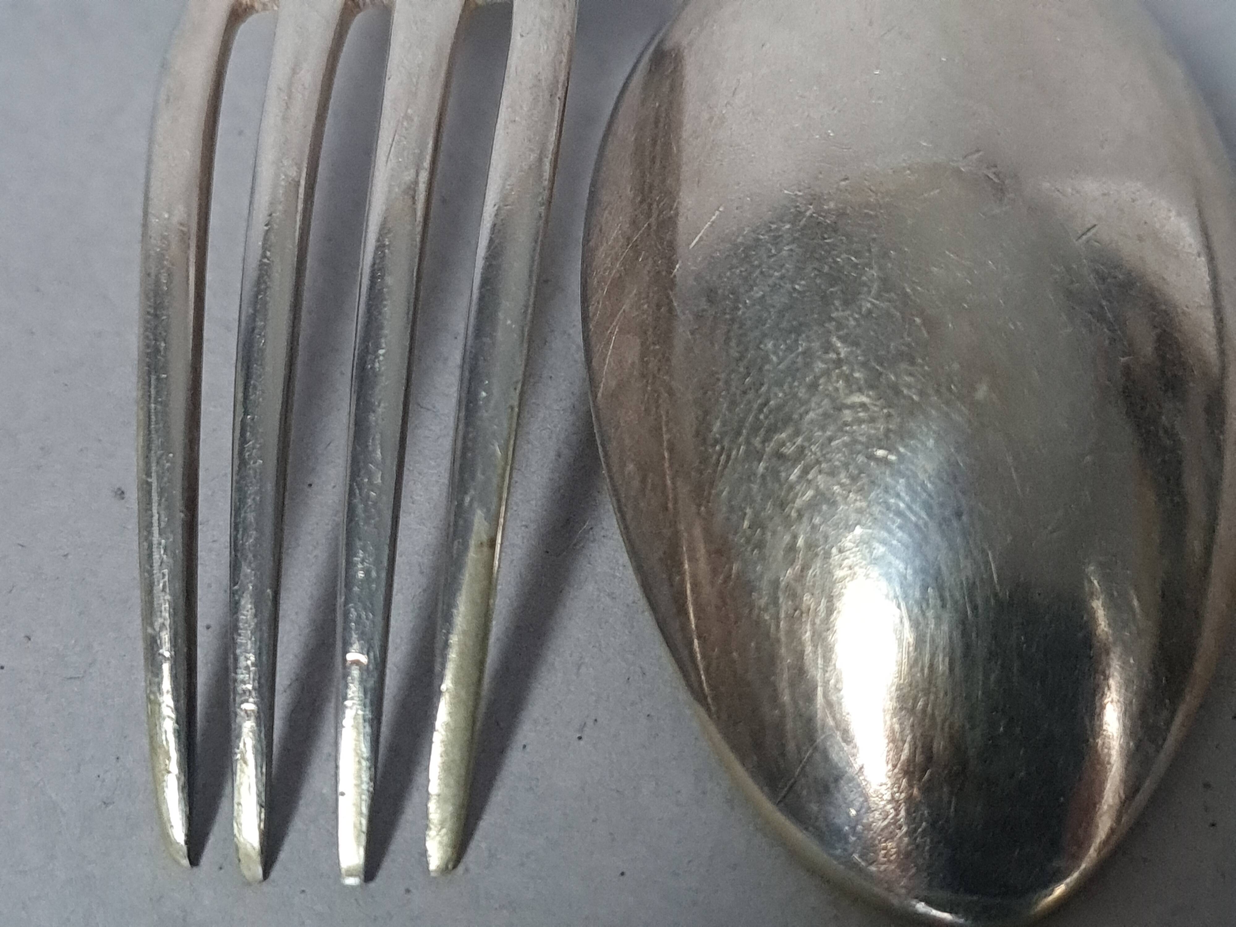 12 spoons & 11 forks Cailar Bayard (Christofle) silver-plated metal D178