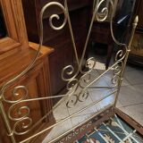 One person romantic bed with bedside table brass bedroom chair