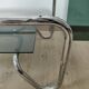 Coffee table in chrome metal and smoked glass design from the 70s