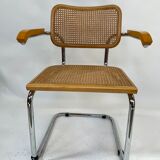 Cesca model design chair with armrests chrome version