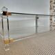 Table XL Laiton massif et Plexiglas-Style Jansen 1970