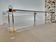 Table XL Laiton massif et Plexiglas-Style Jansen 1970