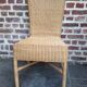 4 dining chairs in natural rattan and woven wicker