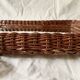 Vintage rectangular woven rattan wall mirror