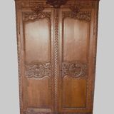 18th century carved oak bridal wardrobe