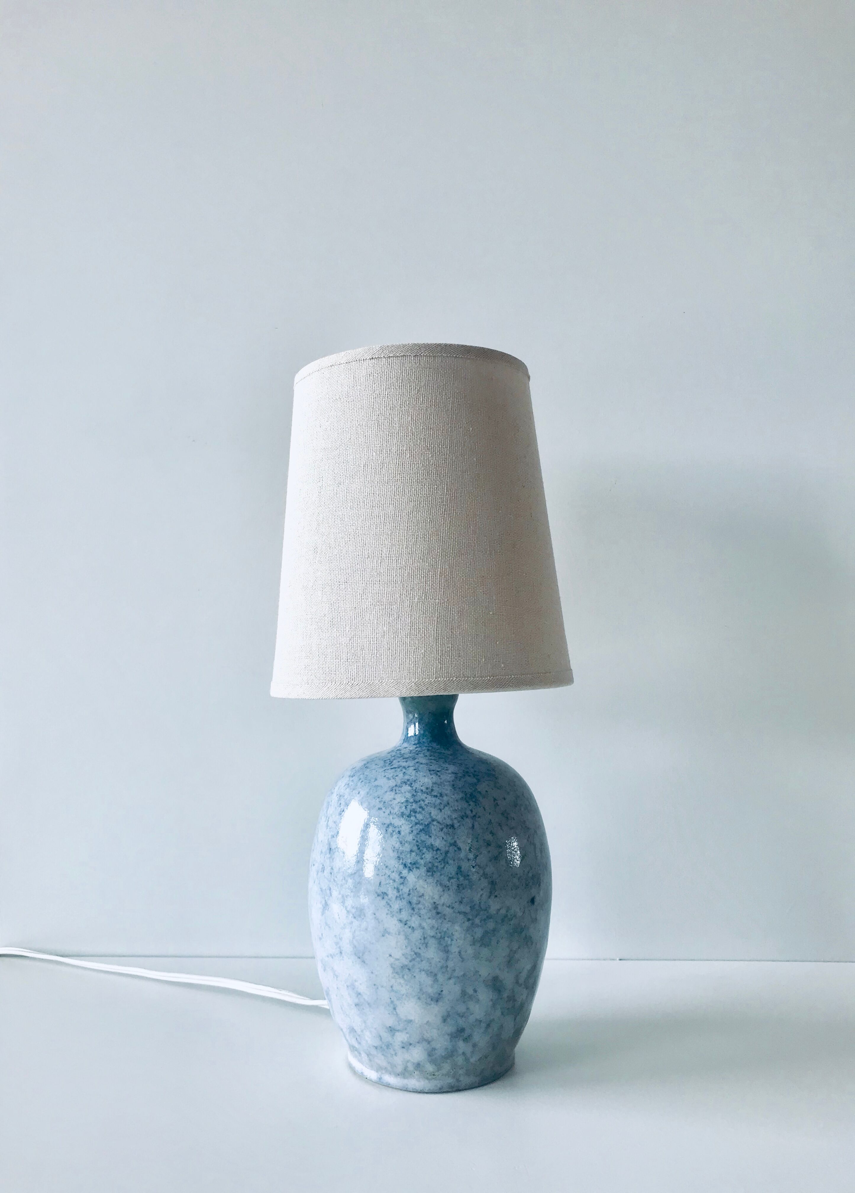 Ceramic lamp blue stoneware