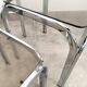 Set of 3 nesting tables, chrome and smoked glass, 1970s.