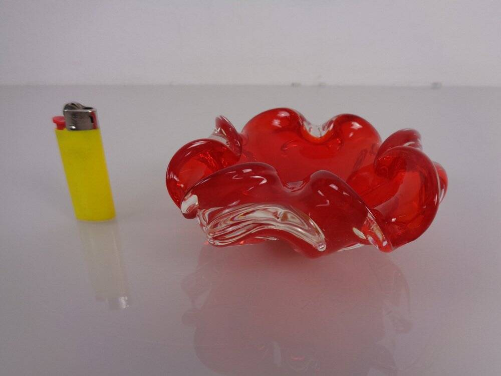Vintage Italian Red Murano Glass Bowl, 1960s