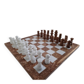 Vintage German Marble Chess Set, Mid-Century Modern Stone Chessboard, 1970