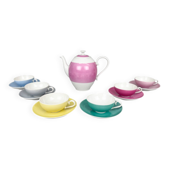 Rare moser porcelain coffee or tea set, czechoslovakia 1950's, marked