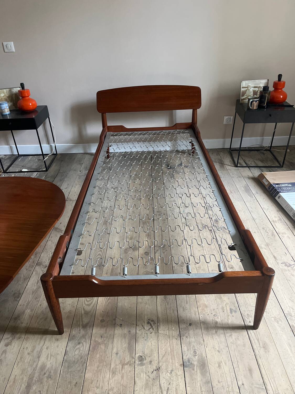 Teak bed by Henri Lancel from the 50s and 60s