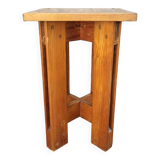 Vintage solid pine stool
