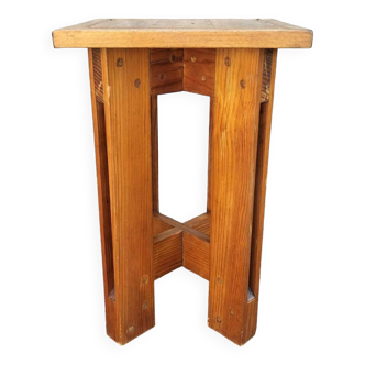 Vintage solid pine stool