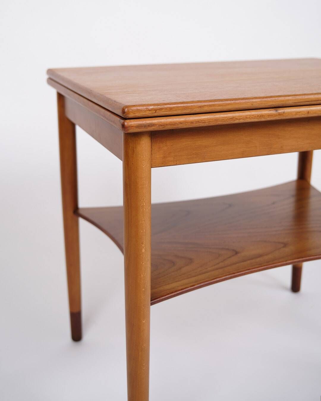 Folding table - Teak & Beech - Brass fittings - Børge Mogensen - Søborg Furniture Factory - 1950s
