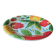 Quadrifoglio dish. Italian. Fruit and flower decoration. Shimmering colors.