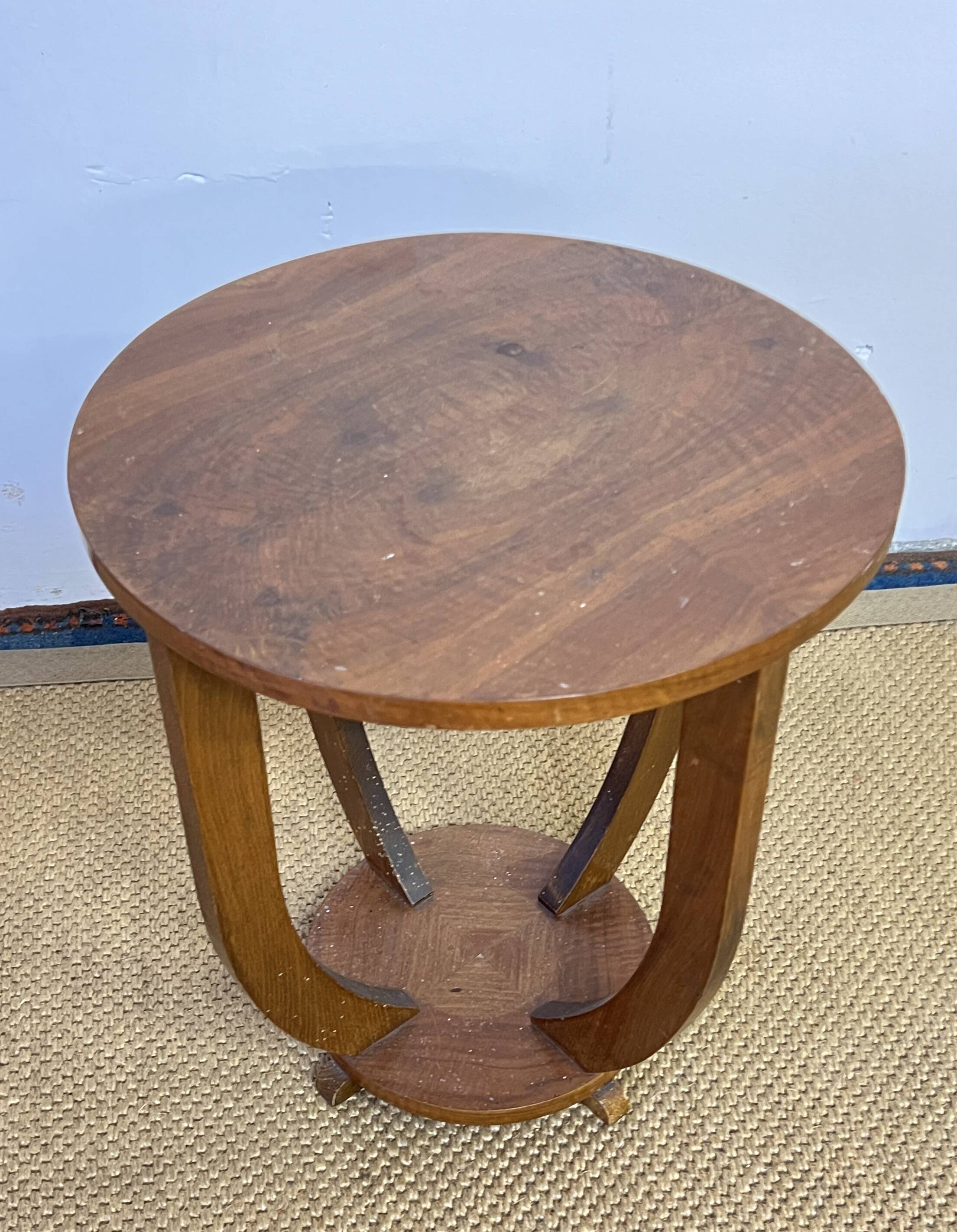 Art deco wooden pedestal table / side table