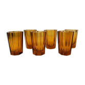 6 amber shot glasses