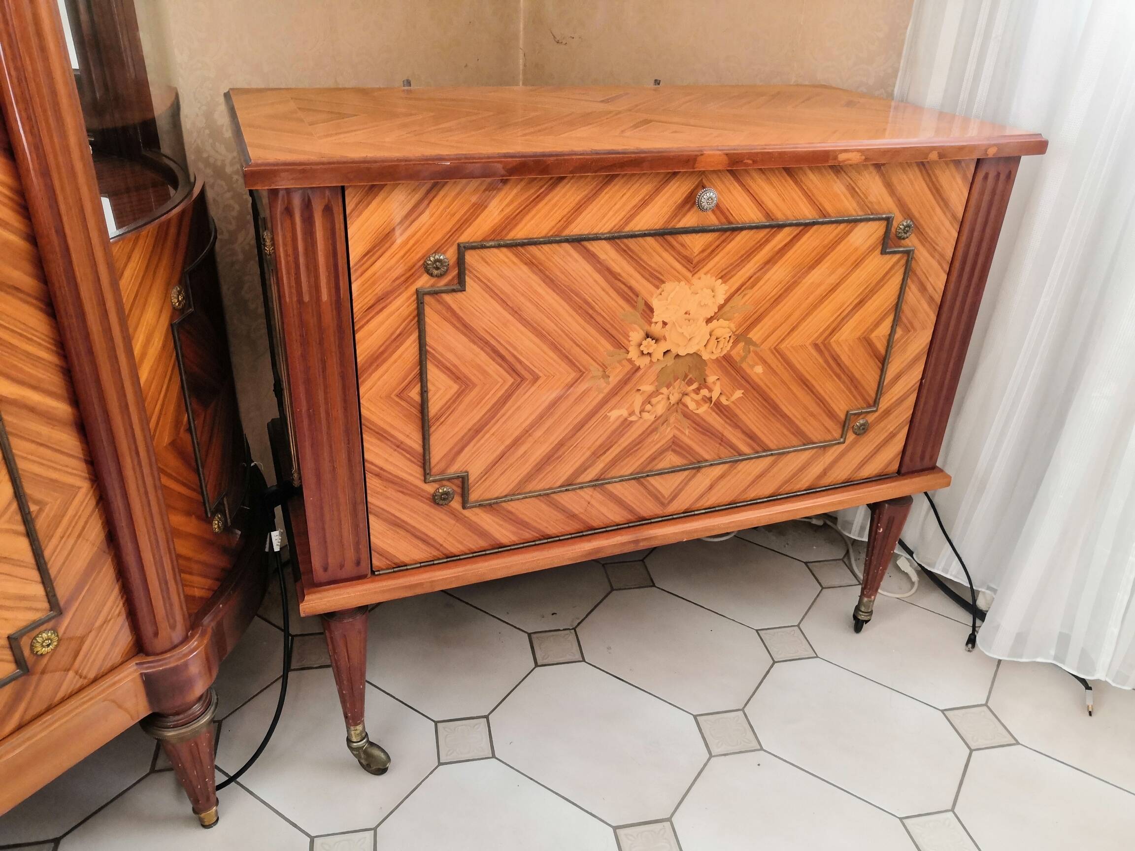 Louis XVI style bar cabinet