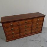 Armoire d'apothicaire vintage en acajou avec tiroirs