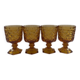 Set of 4 amber diamond glasses