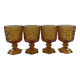 Set of 4 amber diamond glasses