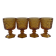 Set of 4 amber diamond glasses