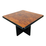 Side table end of sofa 70s in elm magnifying glass