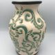 Vintage vase in glazed ceramic with carved decoration of arabesque 22.5 cm