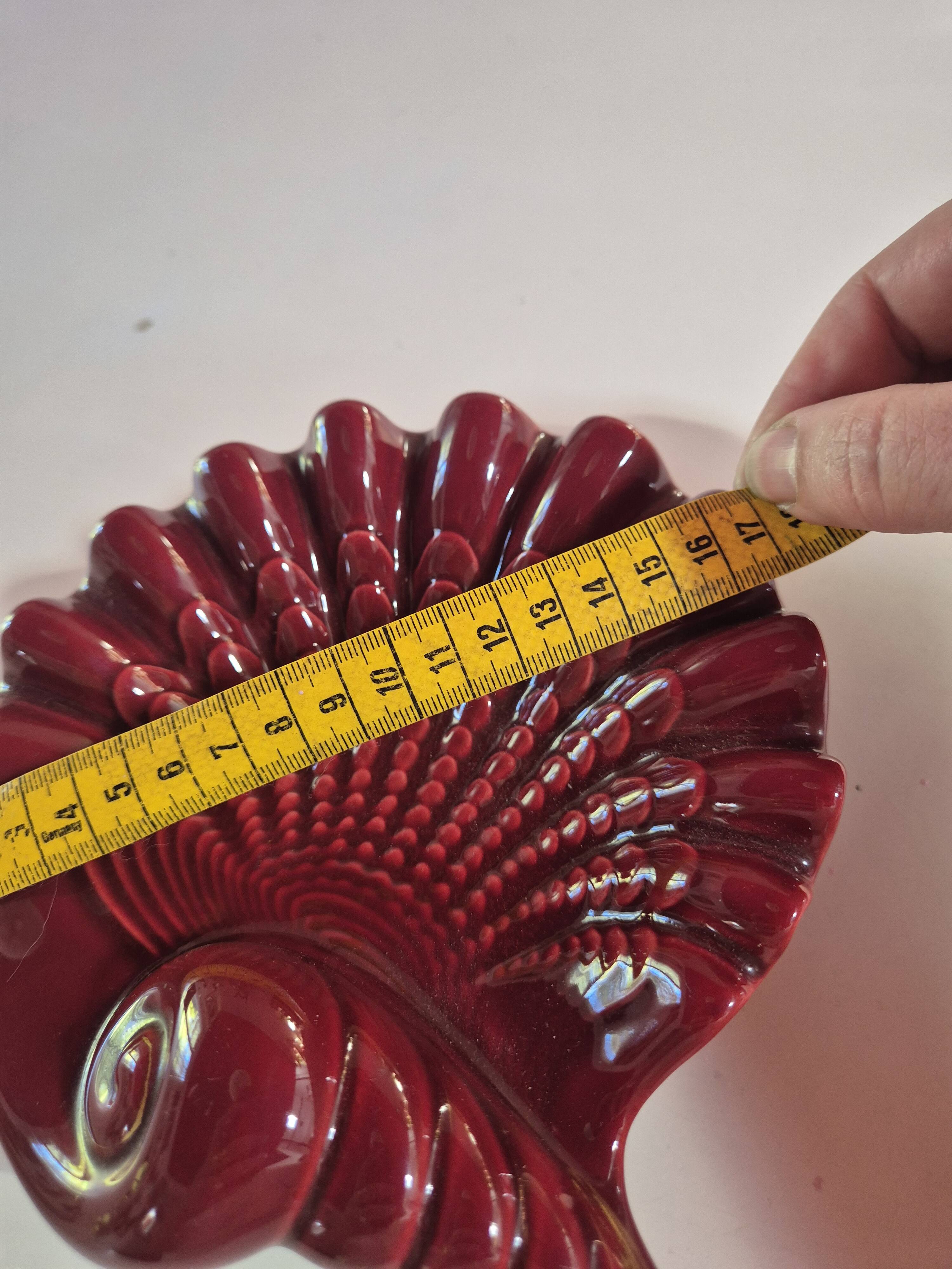 Vallauris red burgundy shell ashtray pocket emptier from the 60s