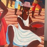 Brazilian fishing scene "Puxada de rede" signed