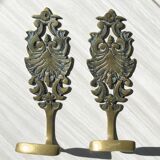 Set of 2 antique cast iron hooks for wall coat rack