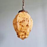 Art Deco marbled opaline pendant light, 1920s-30s