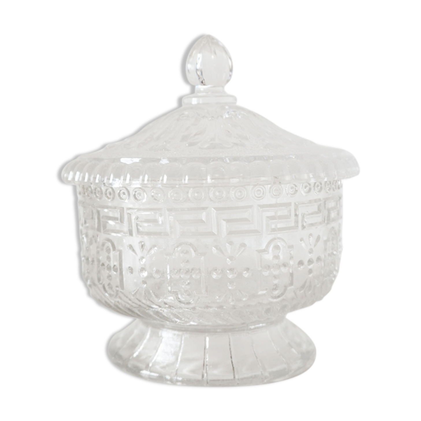 Old chiseled glass candy box