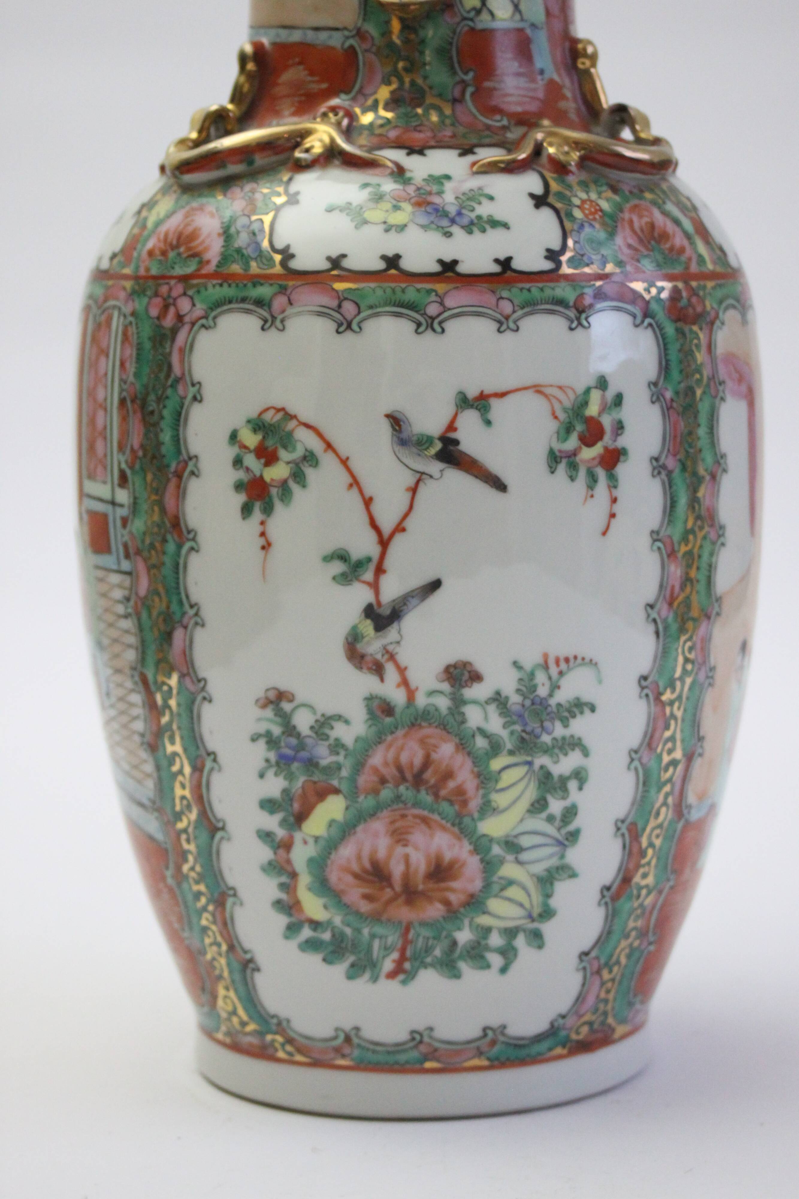 Chinese Canton rose medallion vase, early 20th century