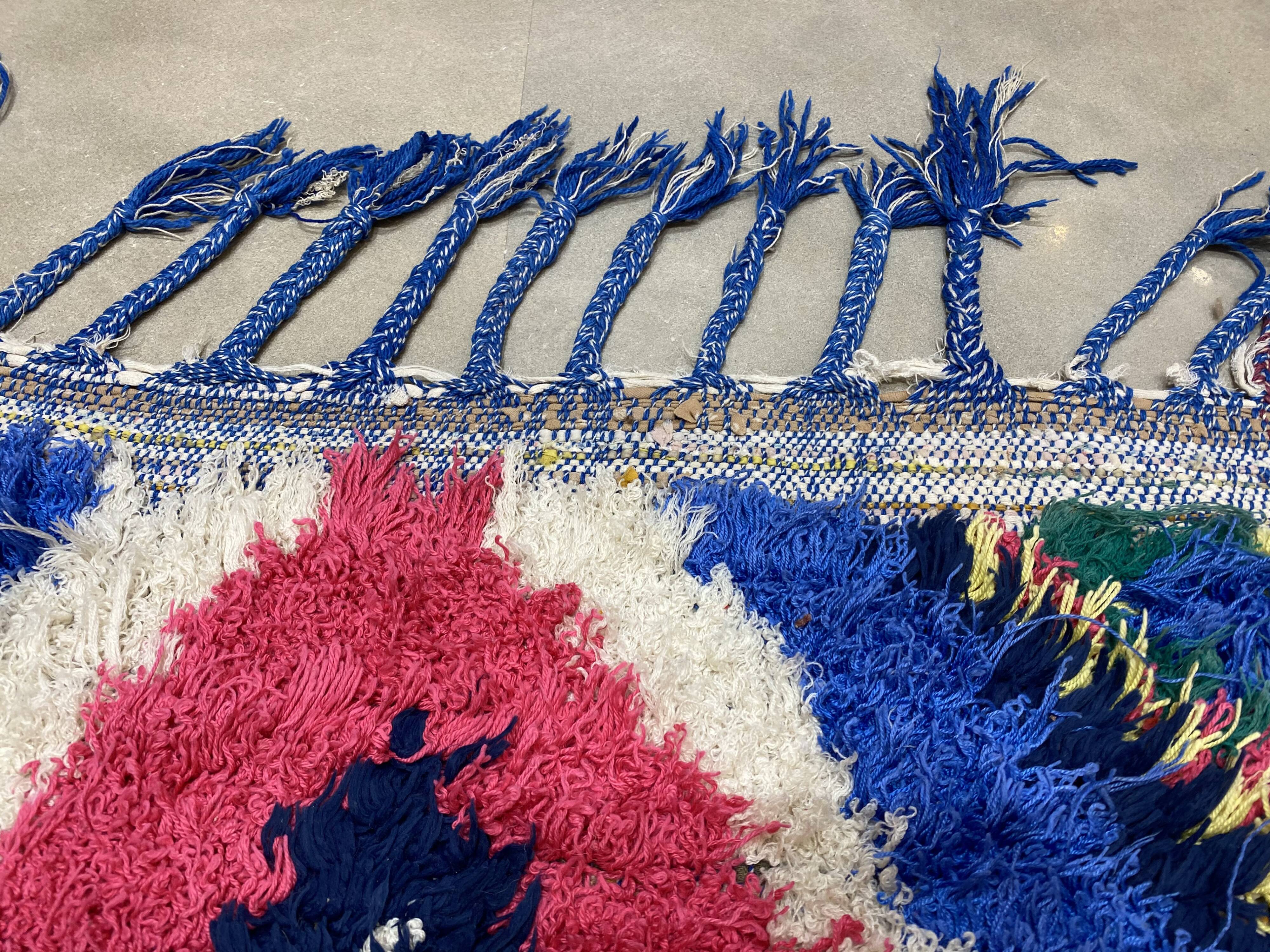 Multicolor carpet in boucherouite fabric 110x200cm