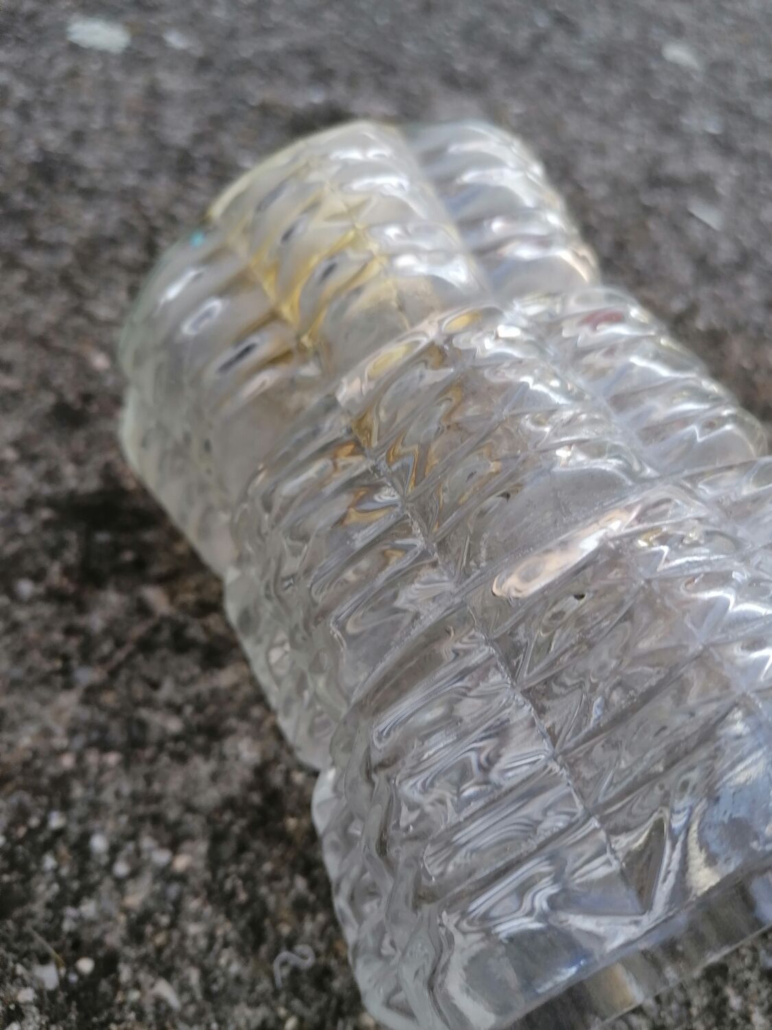 Duo of vintage molded glass globe pendant lights.