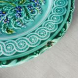 Lot of old majolica plates, flower décor, from Villeroy & Boch