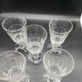 Lot 5 verres à absinthe modèle Pontarlier