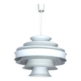 Scandinavian pendant lamp vingage white, 70s