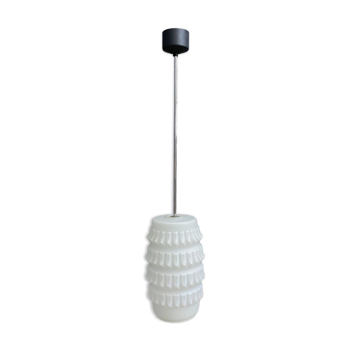 White glass Brutalis pendant lamp 1960s