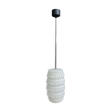 White glass Brutalis pendant lamp 1960s