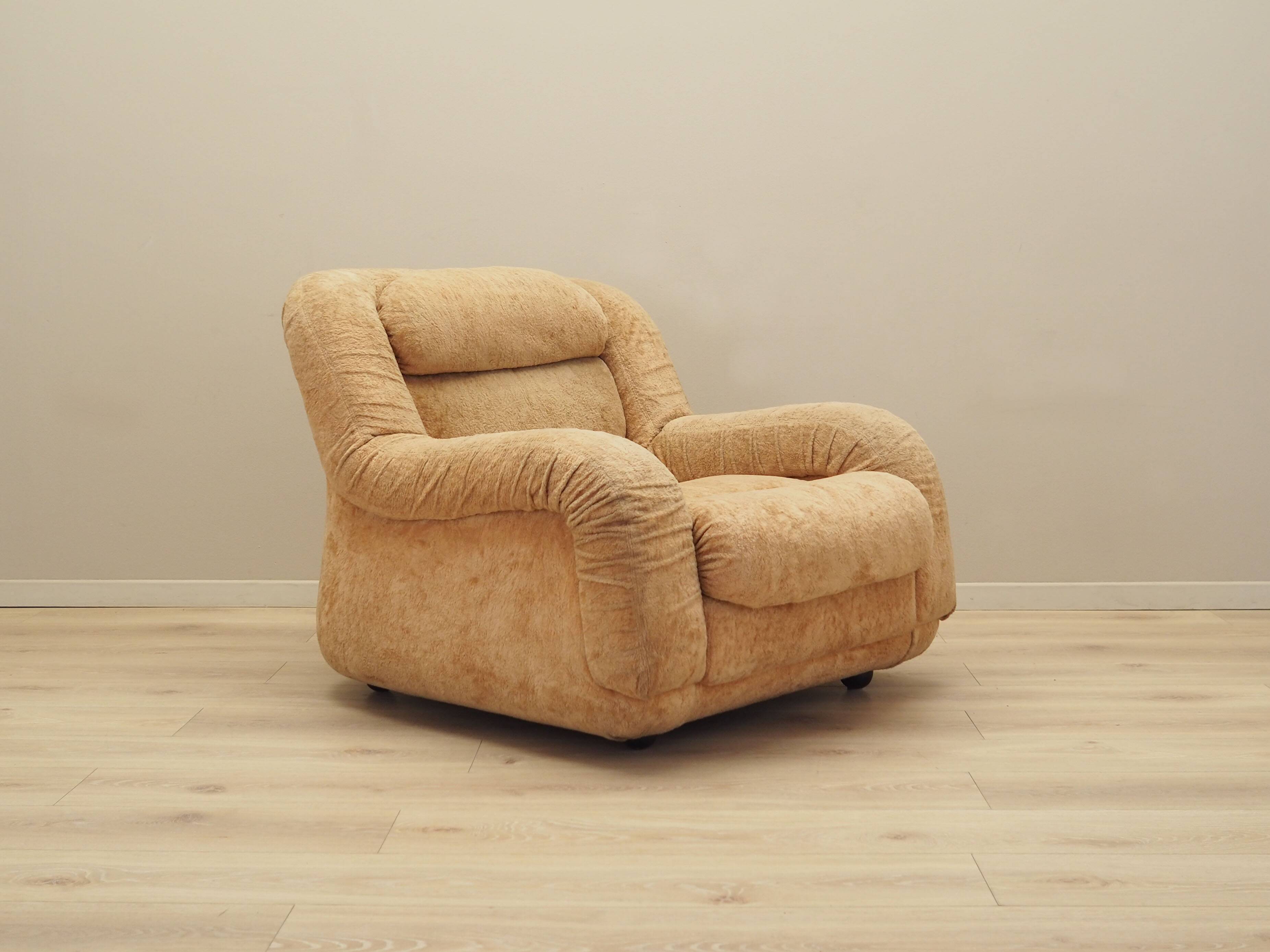 Beige armchair, Italian design, 1960s, production: Italy